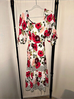 Hope Springs Floral Maxi Dress Size Large Like New